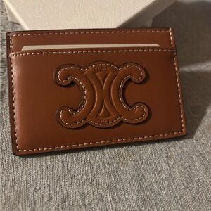 Cowhide  Brown Leather Card Holder